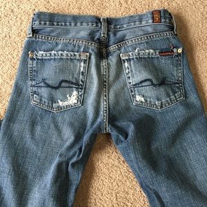 7 For All Mankind Distressed Flare Jeans